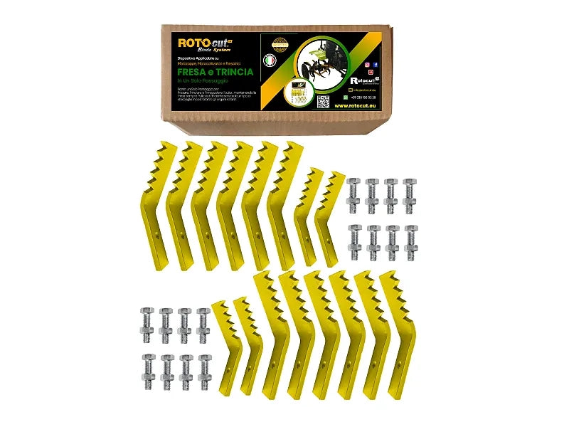 Kit Rotocut per fresare trinciare e rimescolare per motozappa e motocoltivatori - Foro 8 - Motocoltivatore