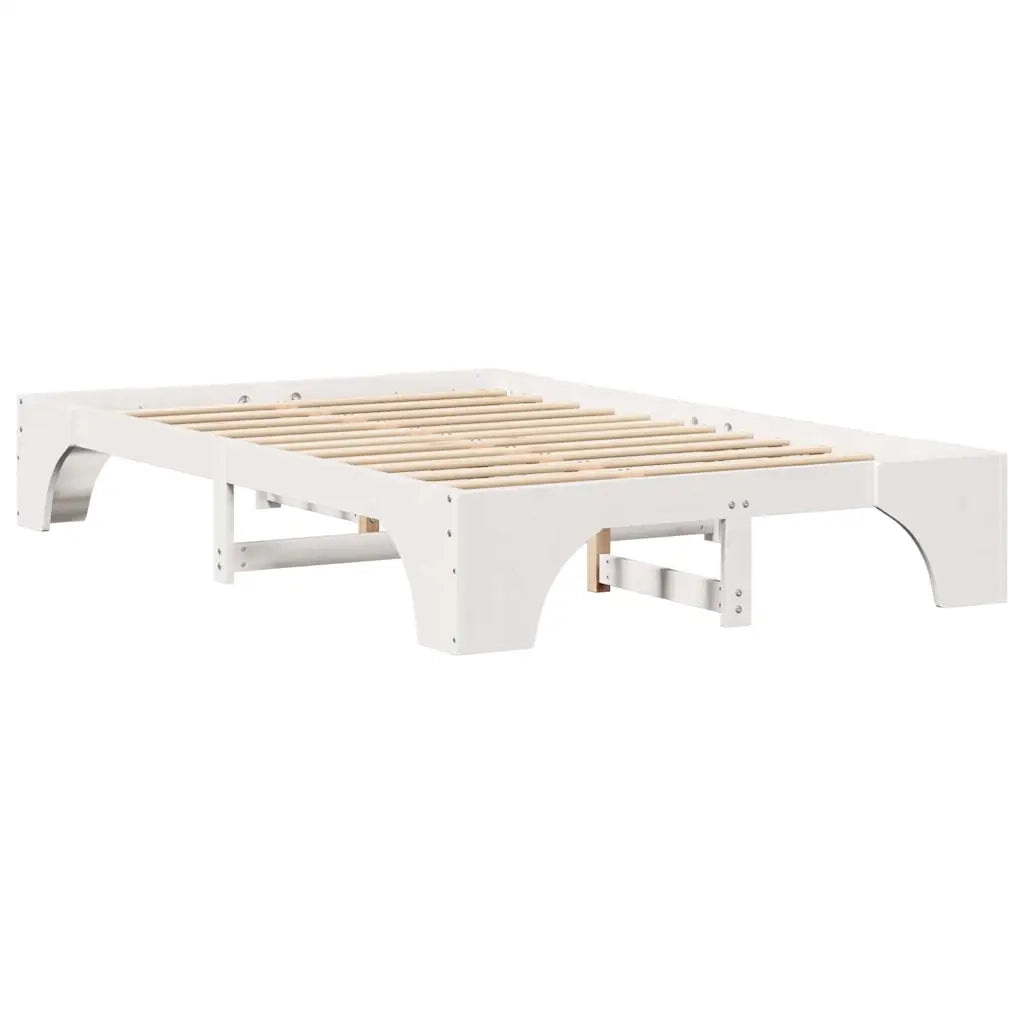 Letto matrimoniale | Letto per adulti | Struttura del letto Bianco 135 x 190 cm Pino massello