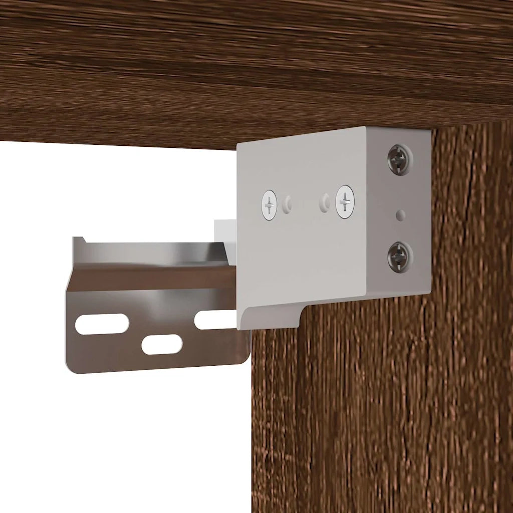 Comodini a Parete 2 pz Rovere Marrone 41,5x36x28 cm 816391