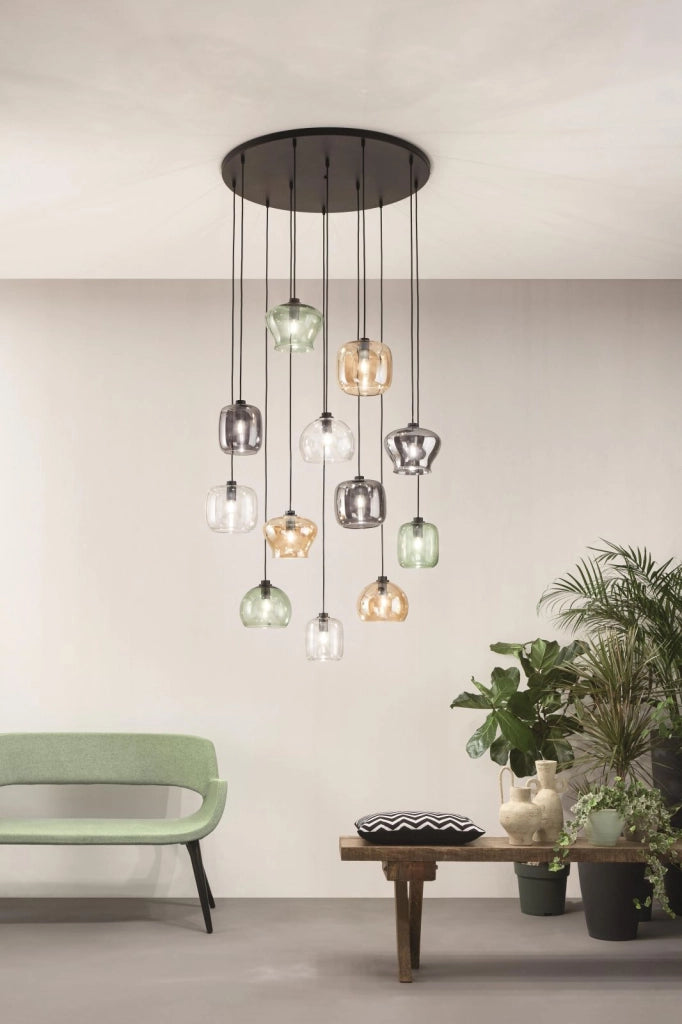 SOSPENSIONE VERVE-1 1 LUCE FUME' ATTACCO E14 SENZA BASE D' ATTACCO D.21CM