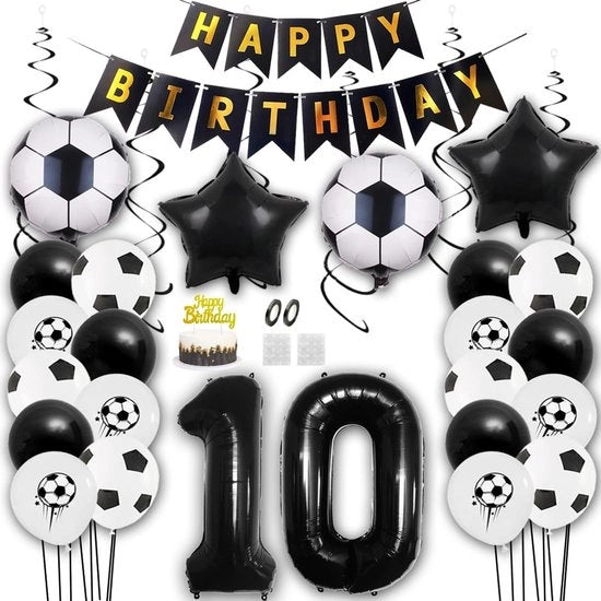 Decorazioni per Festa di Compleanno - Ballooni Latex - Decorazioni per Festa di Calcio - Nastro di Auguri - Decorazioni per Torte - Festa di Compleanno Decorazioni