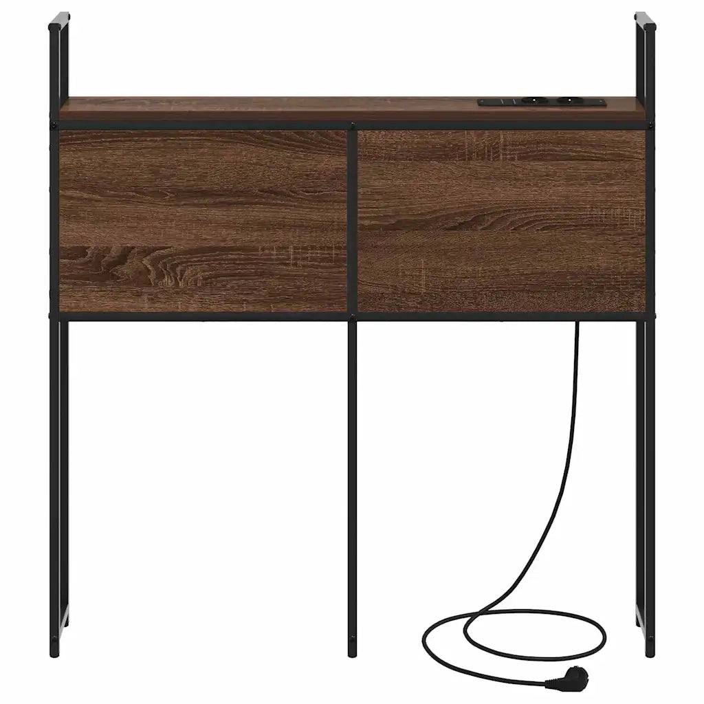 Testiera con Stazione di Carica e Storage Rovere marrone 859789