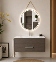Mobile bagno con lavabo ORIGENBATH FLORENCIA senza specchio 90x45 cm rovere smoky