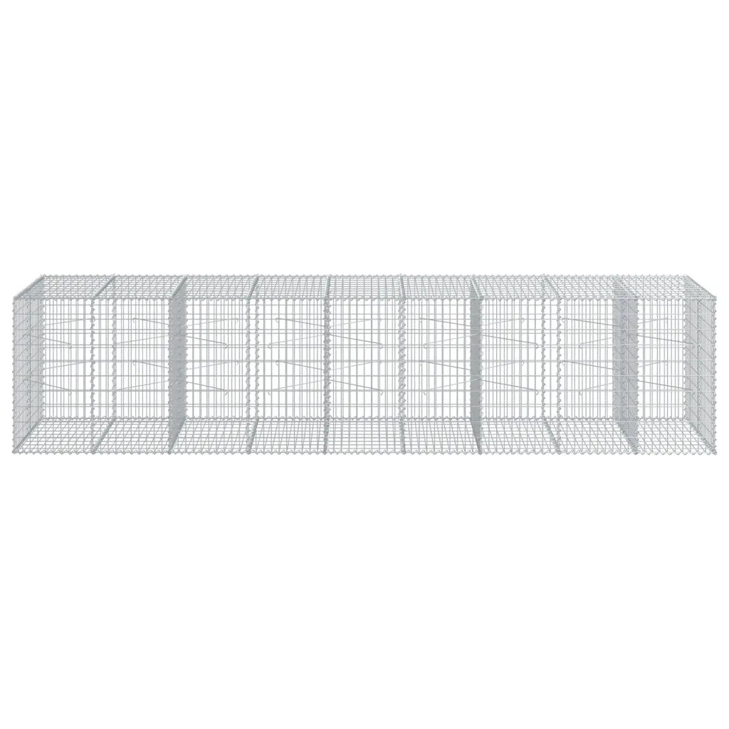 Cesto Gabbione con Copertura 450x100x100 cm in Ferro Zincato 3295197