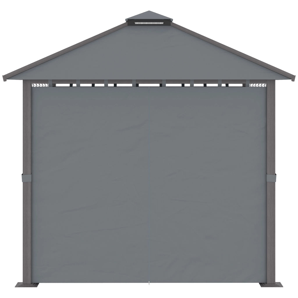 Tonnelle da giardino con 4 pareti e doppio tetto ¨C zephmum ¨C grigio 3x3 m