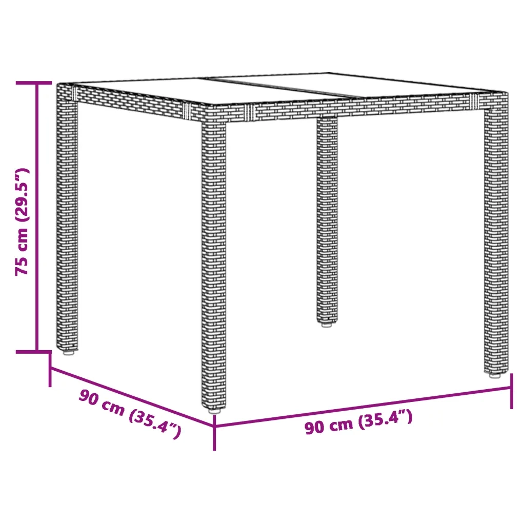 Set da Bistrò 3 pz con Cuscini Nero in Polyrattan 3276863