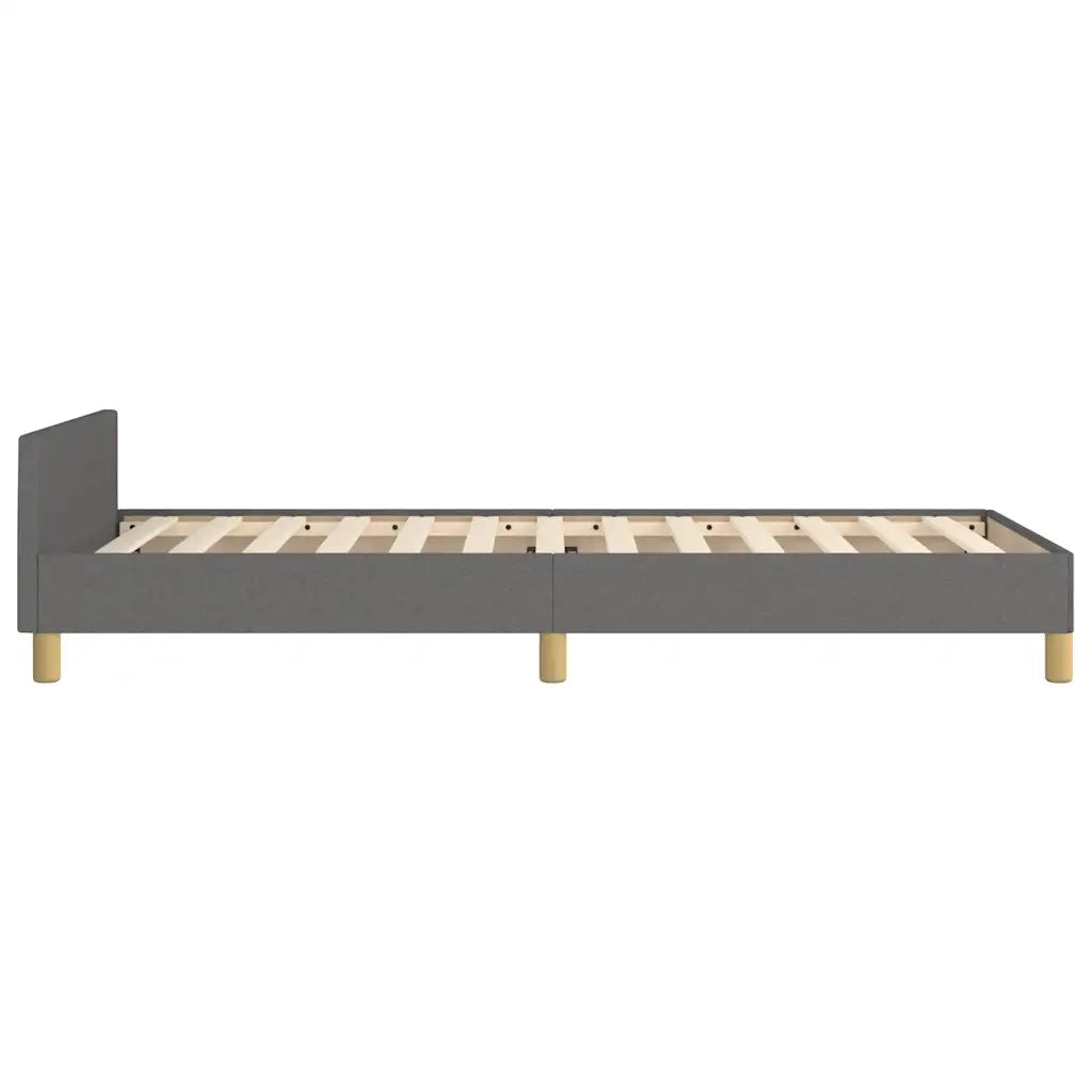 Letto singolo | Letto per adulti | Giroletto senza Materasso Grigio Scuro 100x200 cm Tessuto