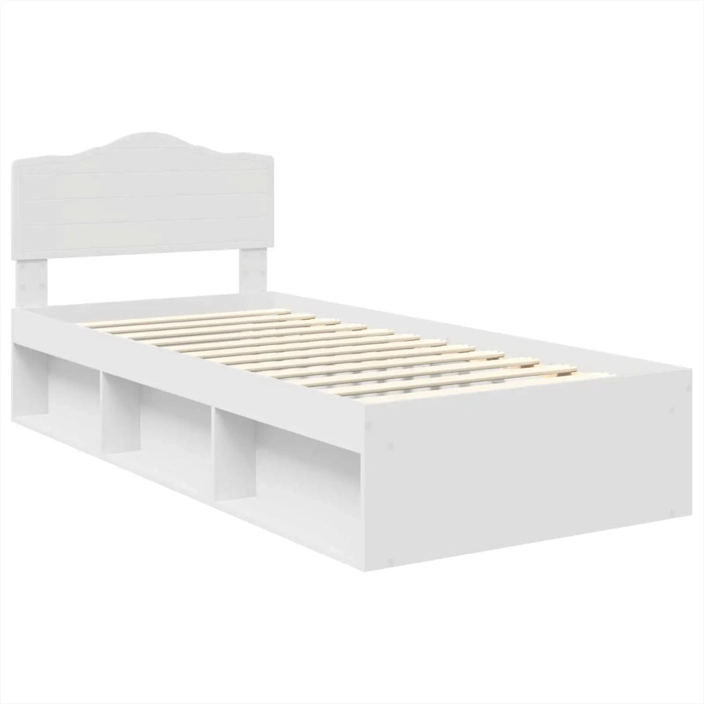 Letto singolo | Letto per adulti | Struttura del letto Bianco 100 x 200 cm Pino massello