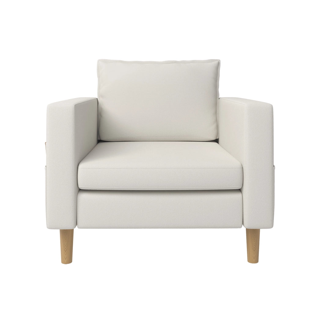 Poltrona con Cuscino e Tasca Portaoggetti ¨C MINIMAL ¨C Tessuto, Design Nordico