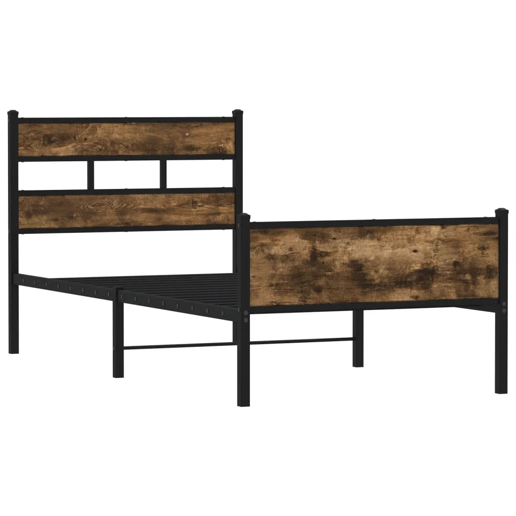 Giroletto senza Materasso-Struttura Letto Rovere Fumo 75x190 cm in Truciolato 316051