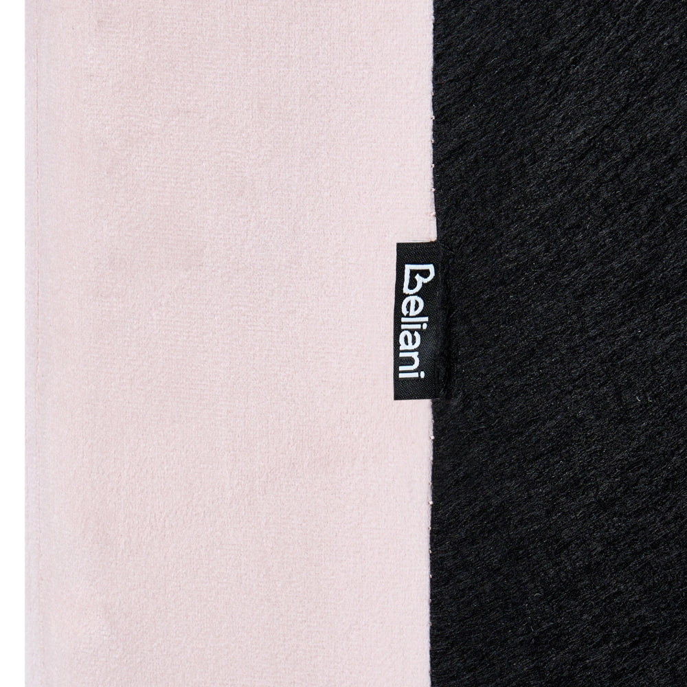 Letto con rete rivestito in velluto rosa pastello gambe in legno, 90 x 200 cm design moderno