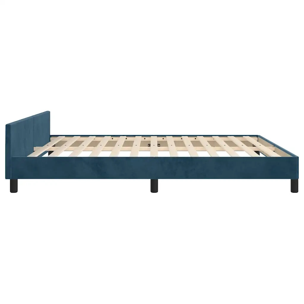 Giroletto senza Materasso-Struttura Letto Blu Scuro 160x200 cm in Velluto 951162
