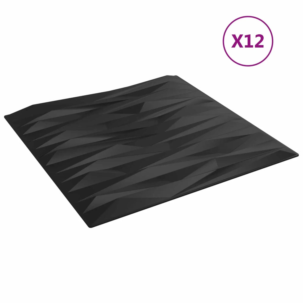 Pannelli da parete 12 pz 50 x 50 cm Pietra Nera Schiuma XPS 42046047