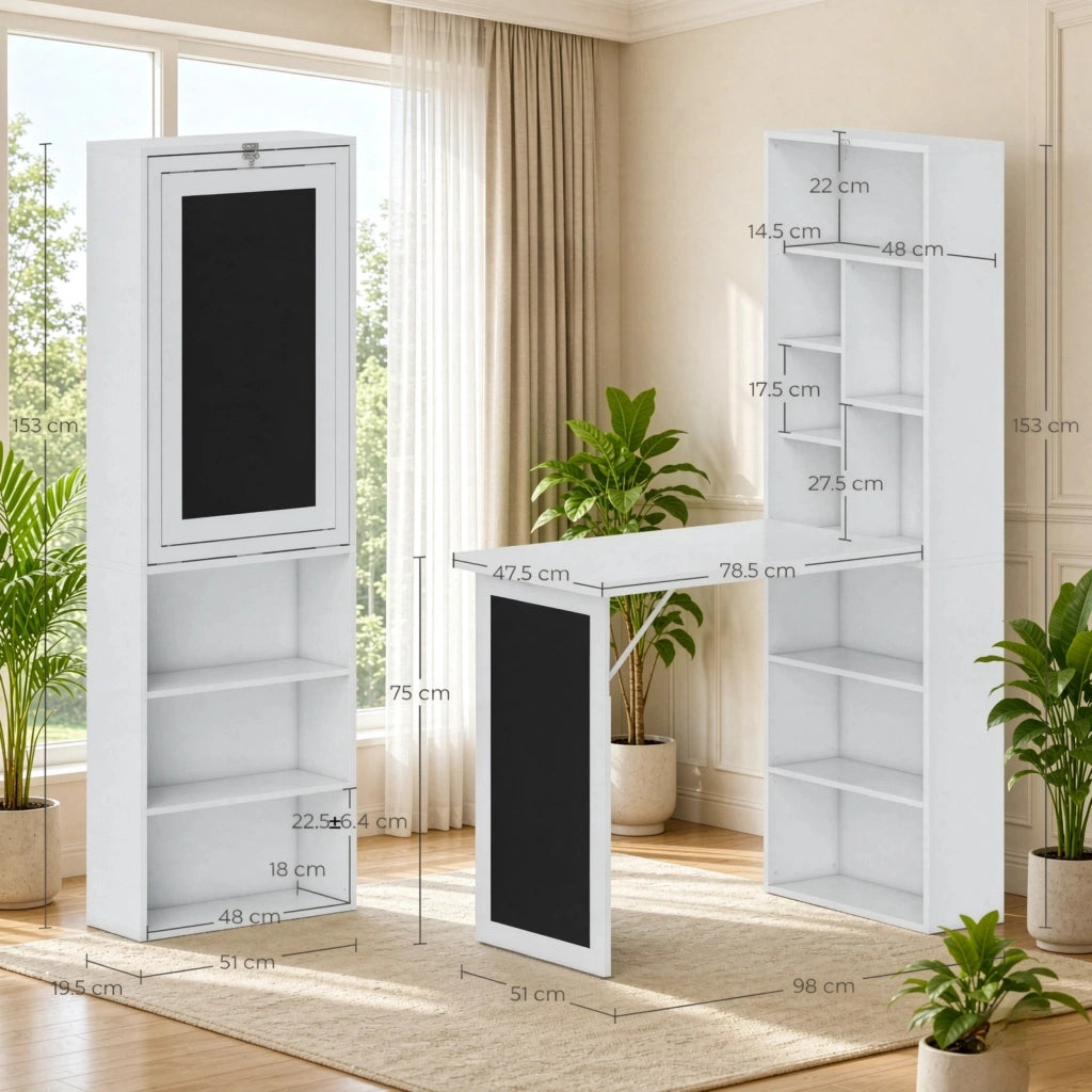 Scrivania moderna per ufficio domestico, scrivania multifunzionale, versatile tavolo da lavoro a parete, tavolo a muro salvaspazio (solo con 1 scrivan