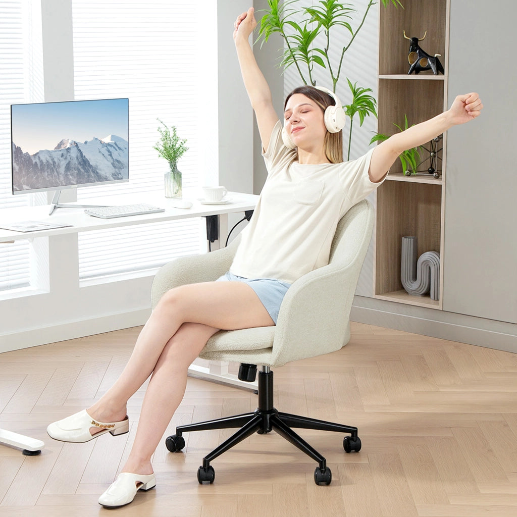 Sedia da ufficio ergonomica ¨C Minimal ¨C regolabile in altezza, girevole, beige