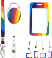 Lanyard con Slider Badge Ospitante - Tenda Portachiave Estensibile - Cordoncino per Spalla - Terylen-Polyester - Fermo Metallico a Piastra - Per Utilizzo Verticale - Badge di Identificazione