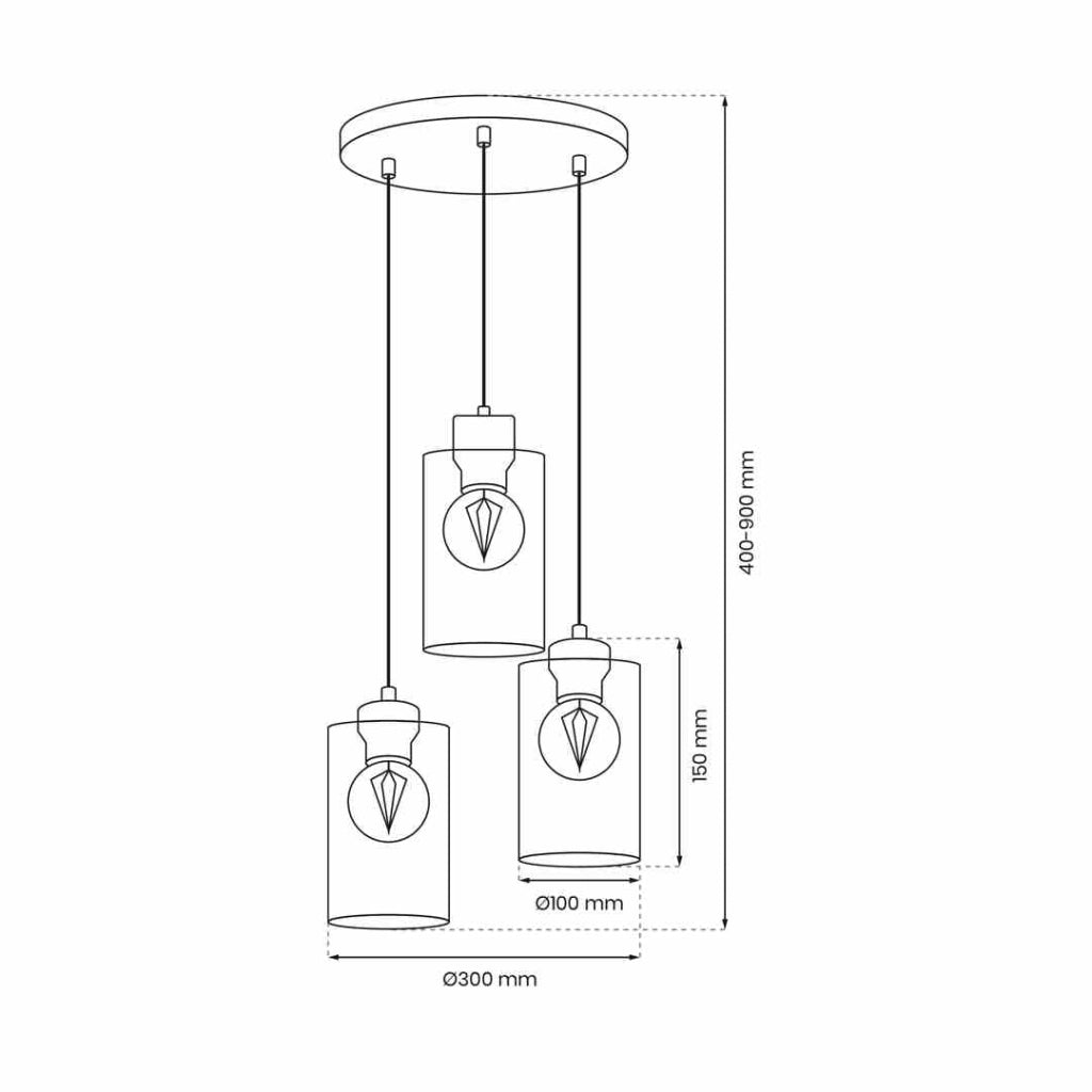 Lampada a sospensione Milagro Madera 3xE27 Ø30cm bianca