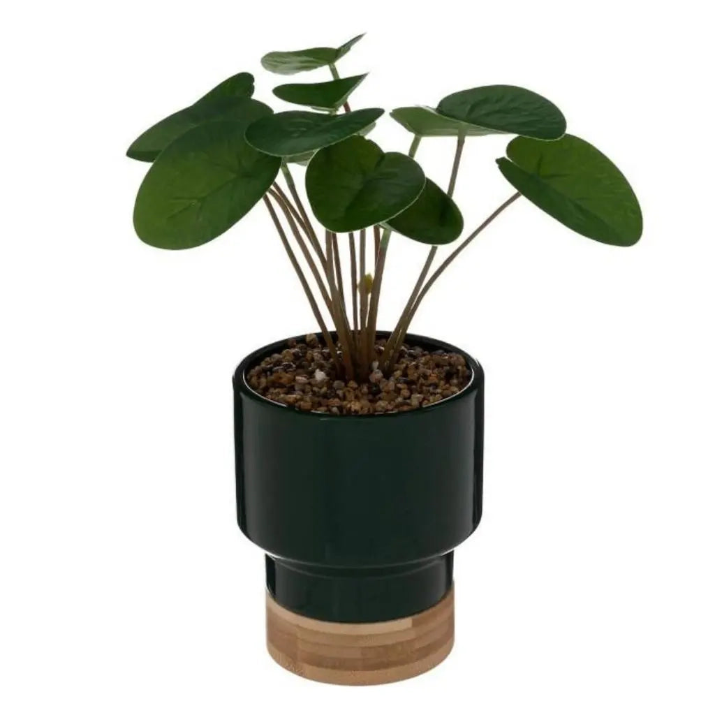 Pianta artificiale con vaso verde h26