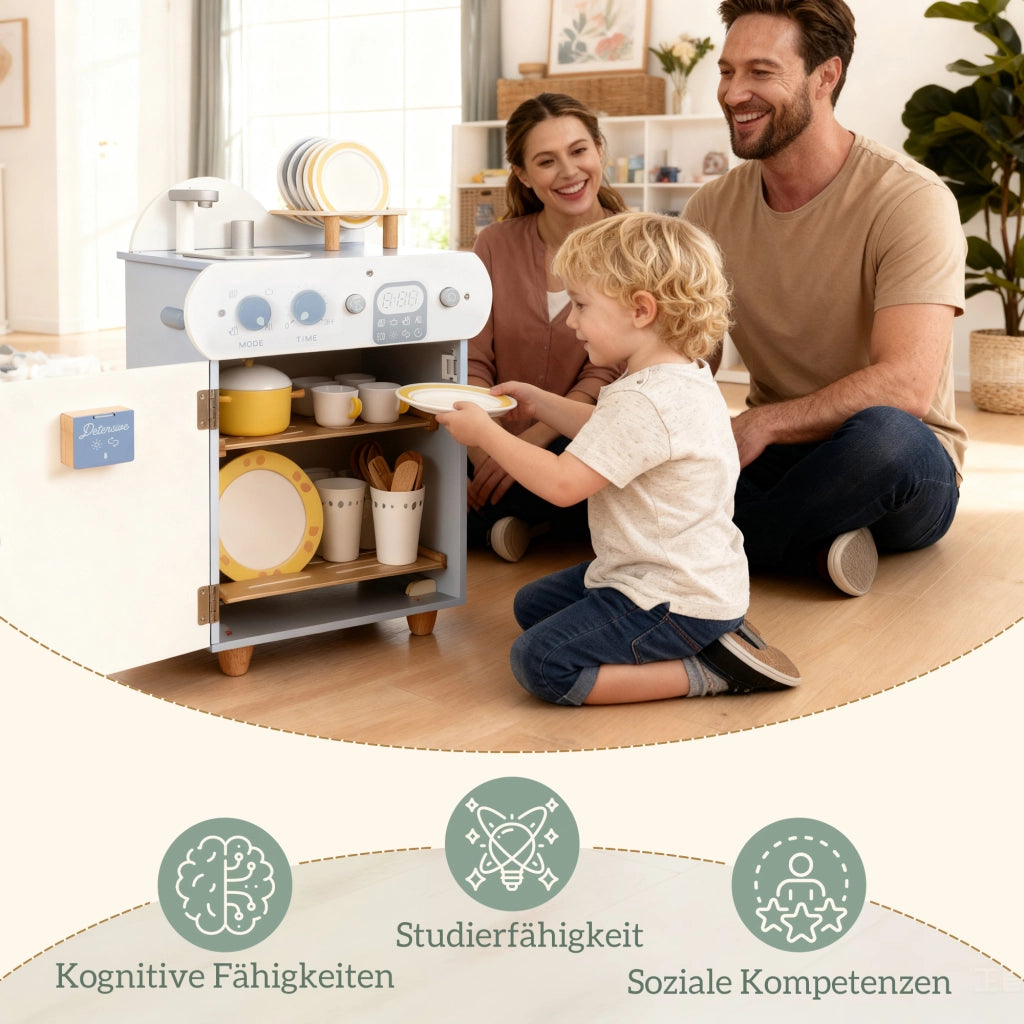 Cucina Giocattolo per Bambini ¨C Minimal ¨C Legno MDF, Colore Blu Chiaro