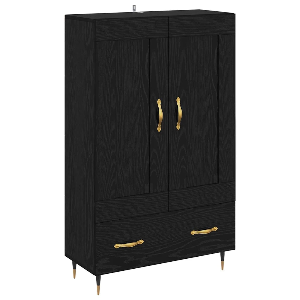 Credenza-Buffet-Armadio da cucina Rovere Nero 69,5 x 31 x 115 cm Legno multistrato 801913