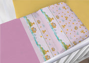 Completo Lenzuola Per Lettino In 100% Cotone Modello 6477 - Lettino - 6477 Rosa