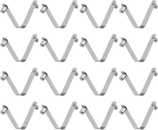 Veerclip 16 pezzi - Doppia testa - Blocco telescopico - Foro circolare - Resistente alla corrosione - 6 x 8,5 x 49 mm - Clip pedale