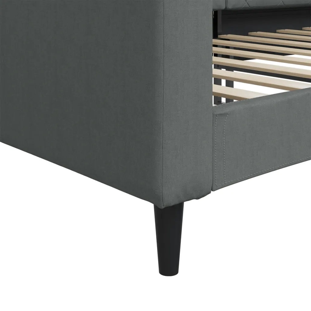 Letto singolo | Letto per adulti | Letto da Giorno Grigio Scuro 90x190 cm in Tessuto