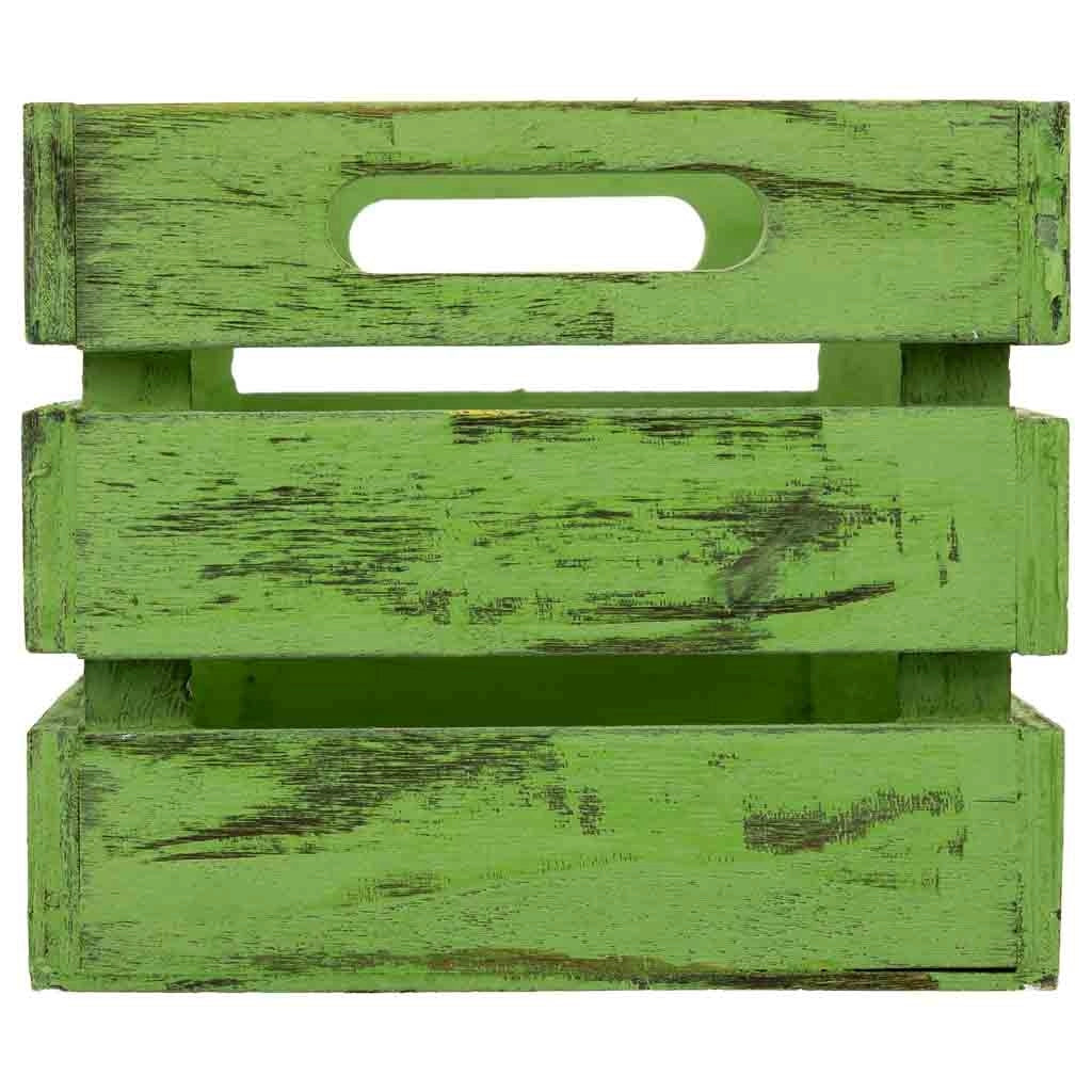 Cassetto in legno verde 18x12x10h cm