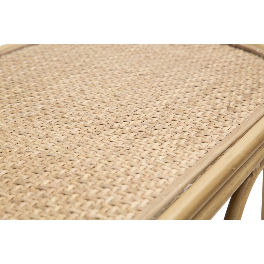 Console Samui in ferro e rattan naturale — 110x32x77 cm