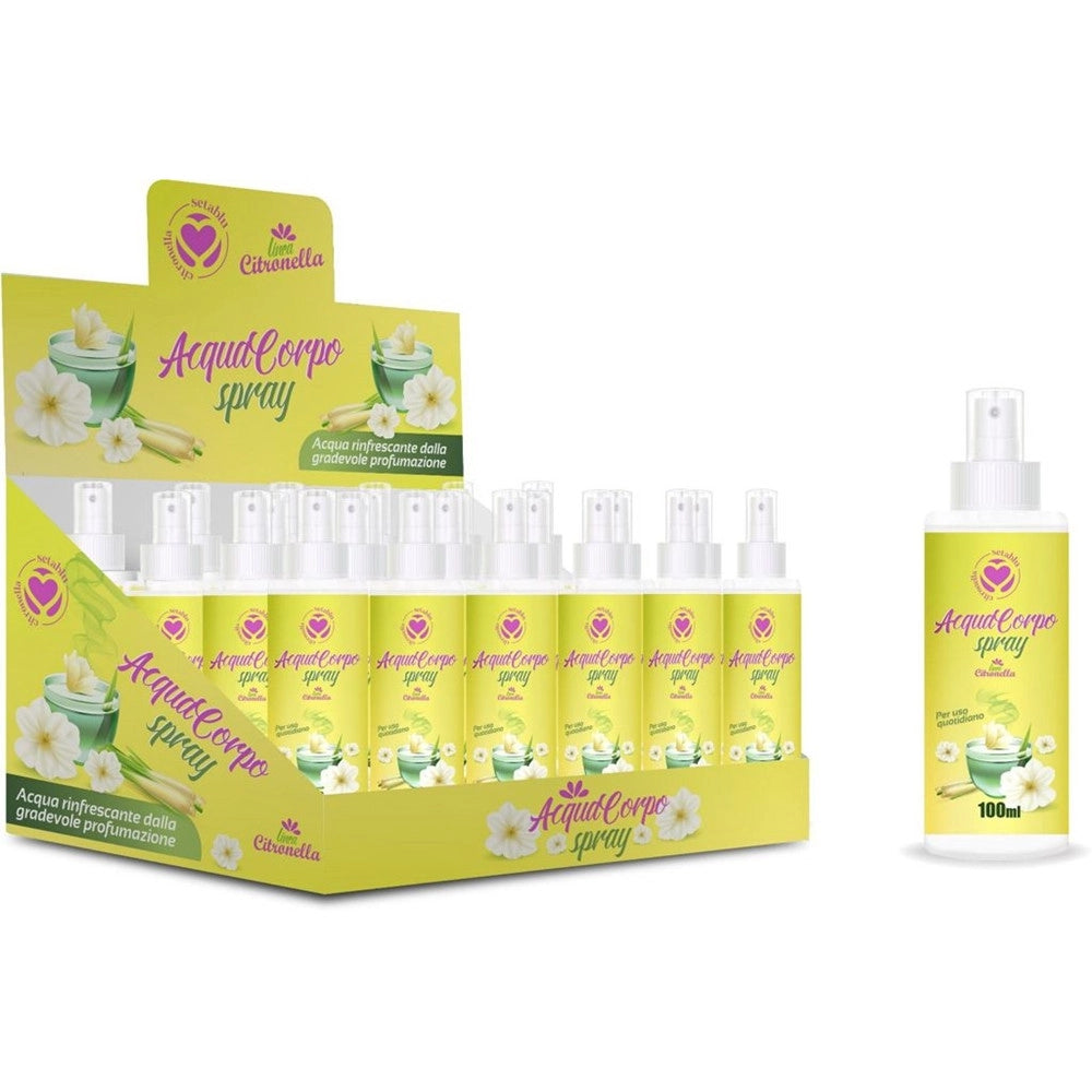 Trade Shop - Set 24pz Acqua Corpo Spray Citronella Rinfrescante Profumata Anti-zanzare 100ml 035443 -