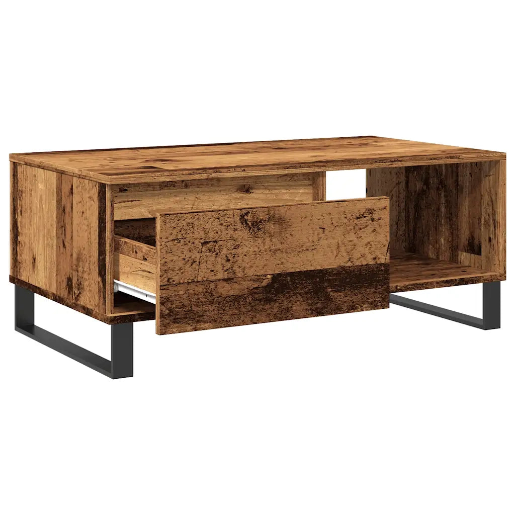 Tavolino da Salotto-Tavolino da soggiorno-Tavolo Legno Antico 90x50x36,5 cm in Truciolato 991298