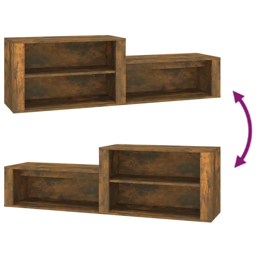 Scarpiera | Mobile per scarpe Rovere Fumo 150x35x45 cm in Legno Multistrato