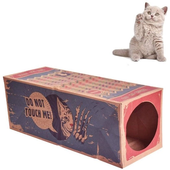 Giocattolo per gatti tunnel opaccabile - Doppia lastra carta Kraft - Giocattolo interattivo - Struttura robusta in acciaio - 22 x 22 x 61 cm - Salute e ambiente sicuri - Casa per gatti