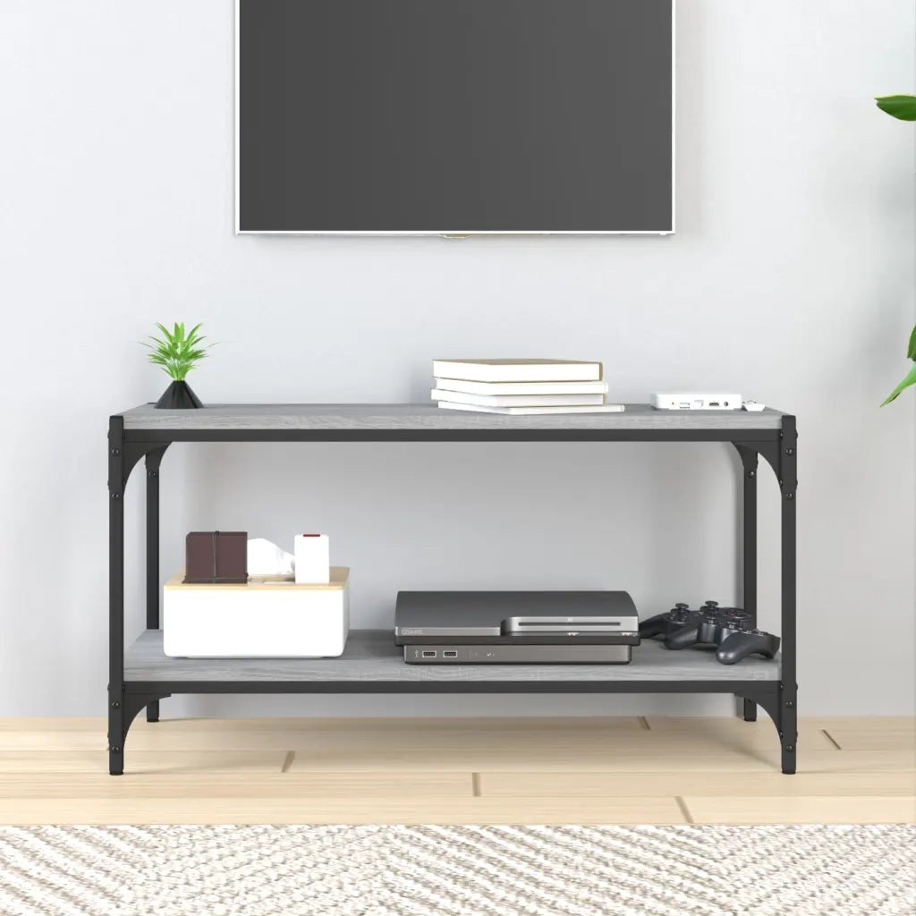 Mobile TV-Credenza TV-Console TV Grigio Sonoma 80x33x41 cm Legno Multistrato e Acciaio