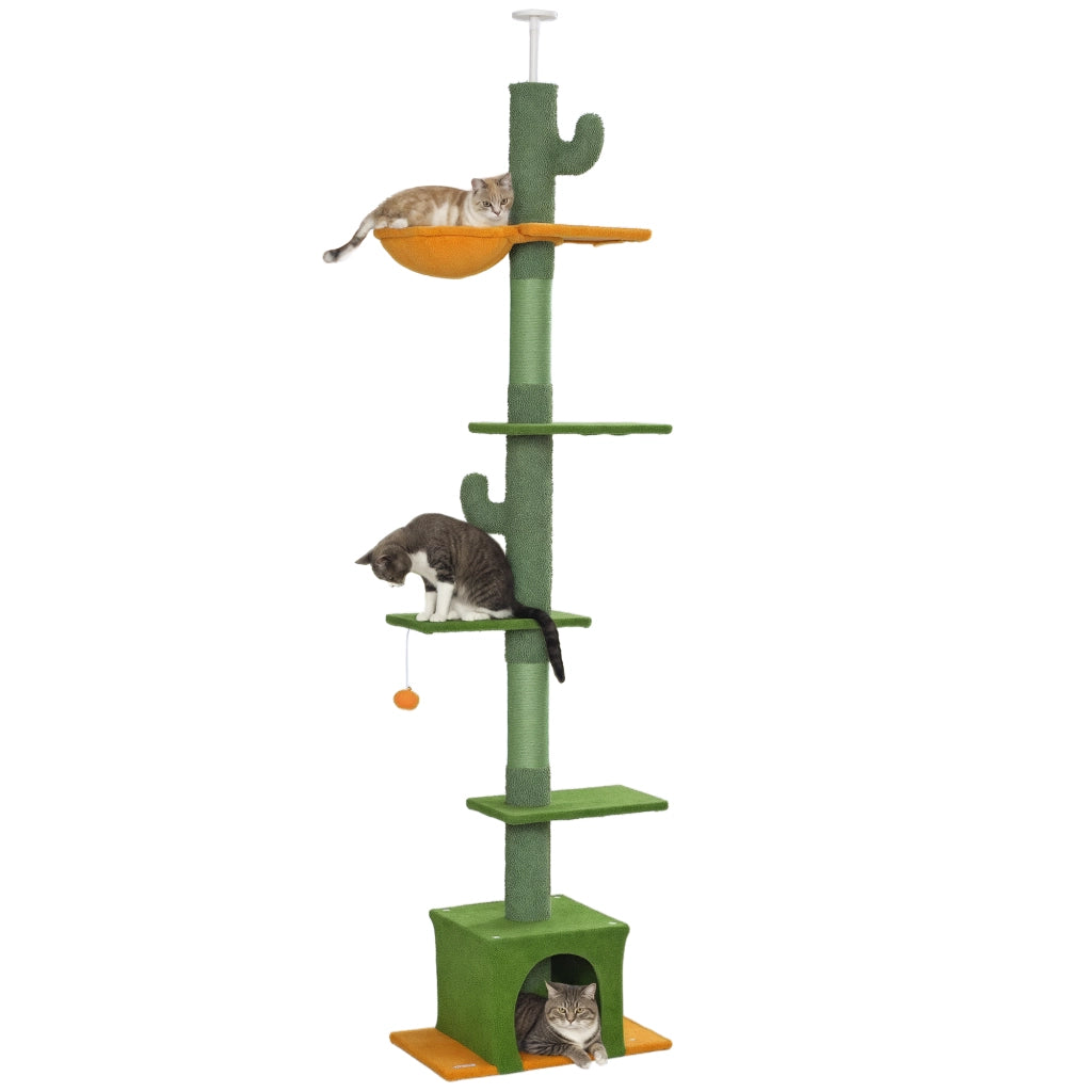 Casetta per gatti con piattaforme e amaca ¨C zephmum ¨C verde 275cm
