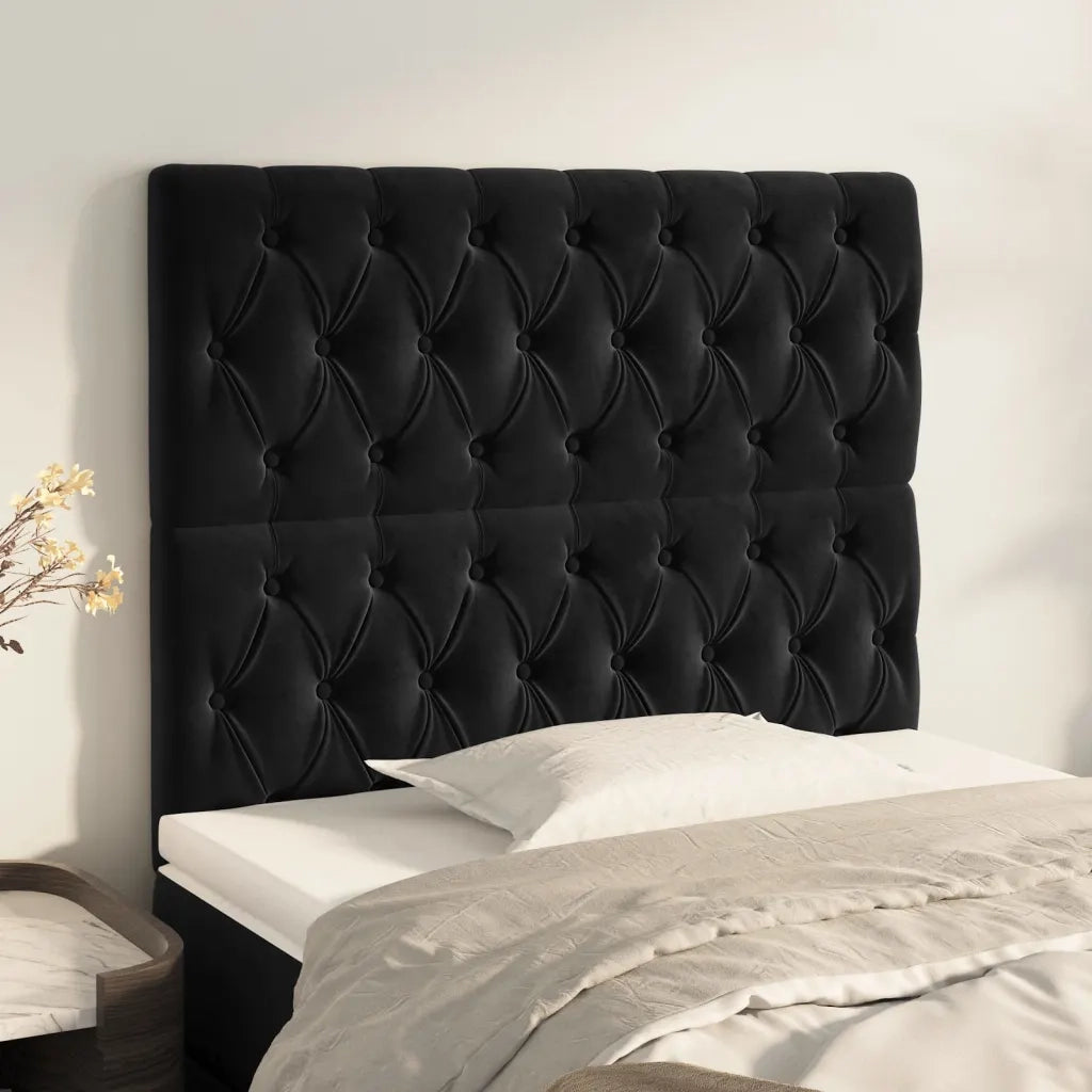 Testiera | Testata Nera 100x7x118/128 cm Velluto