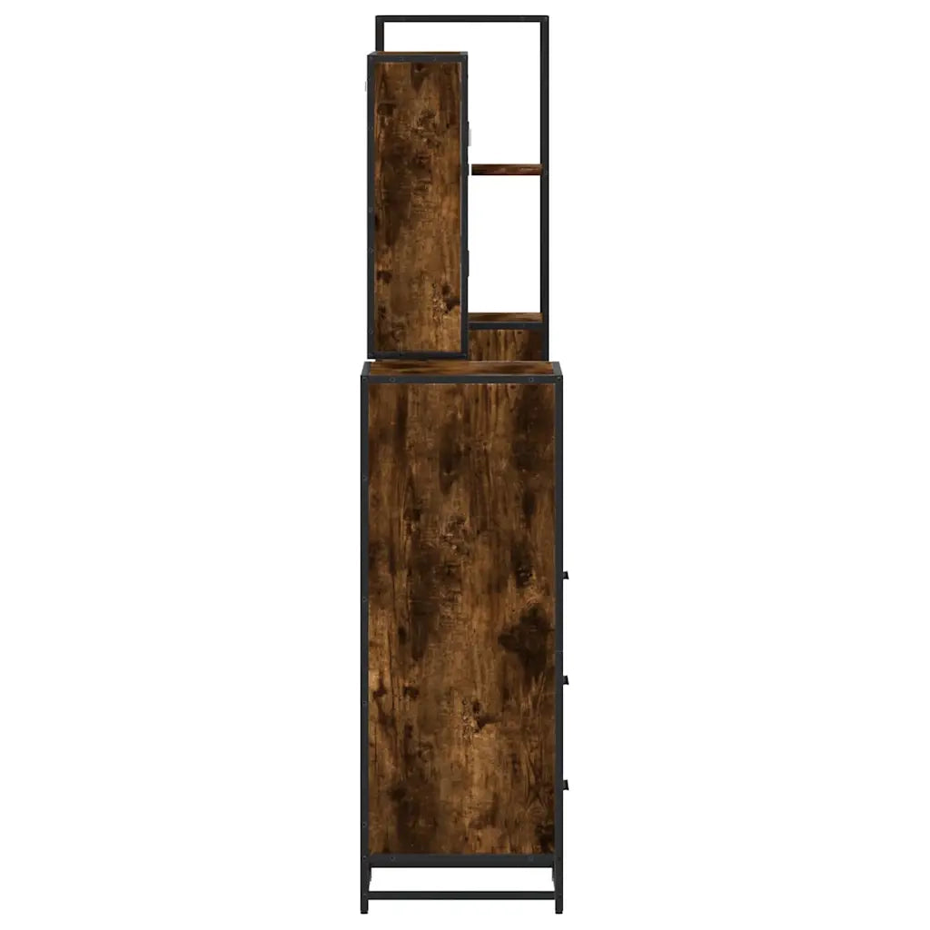 Set Mobili da Bagno 4 pz Rovere Fumo in Legno Multistrato 3301297