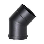 Curva 45 canna fumaria tubo coassiale nero D. 80/125  CE in acciaio 316 per stufa pellet  Made in Italy UNI 1856/2