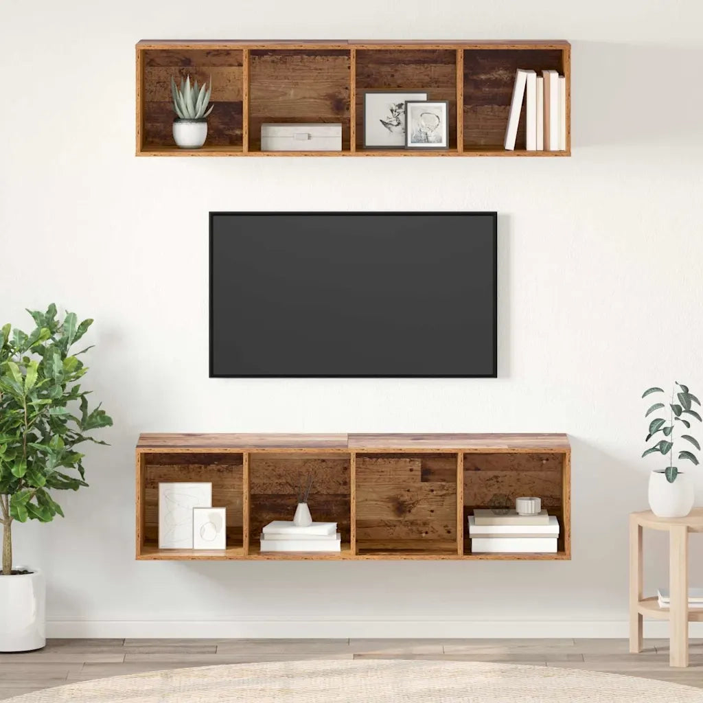 Set mobile TV 2 pcs Legno vecchio 37 x 37 x 142,5 cm 3393525