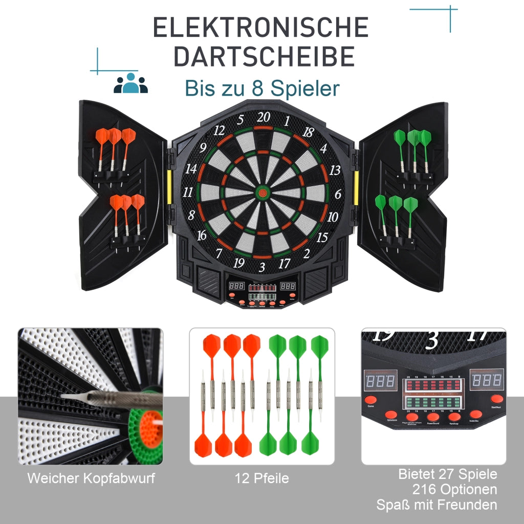 Bersaglio da Dardo Elettronico ¨C Minimal ¨C LED, 12 Dardi, 27 Giochi