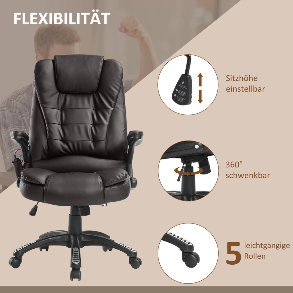 SEDIA DA UFFICIO massaggiante 54 cm marrone in plastica