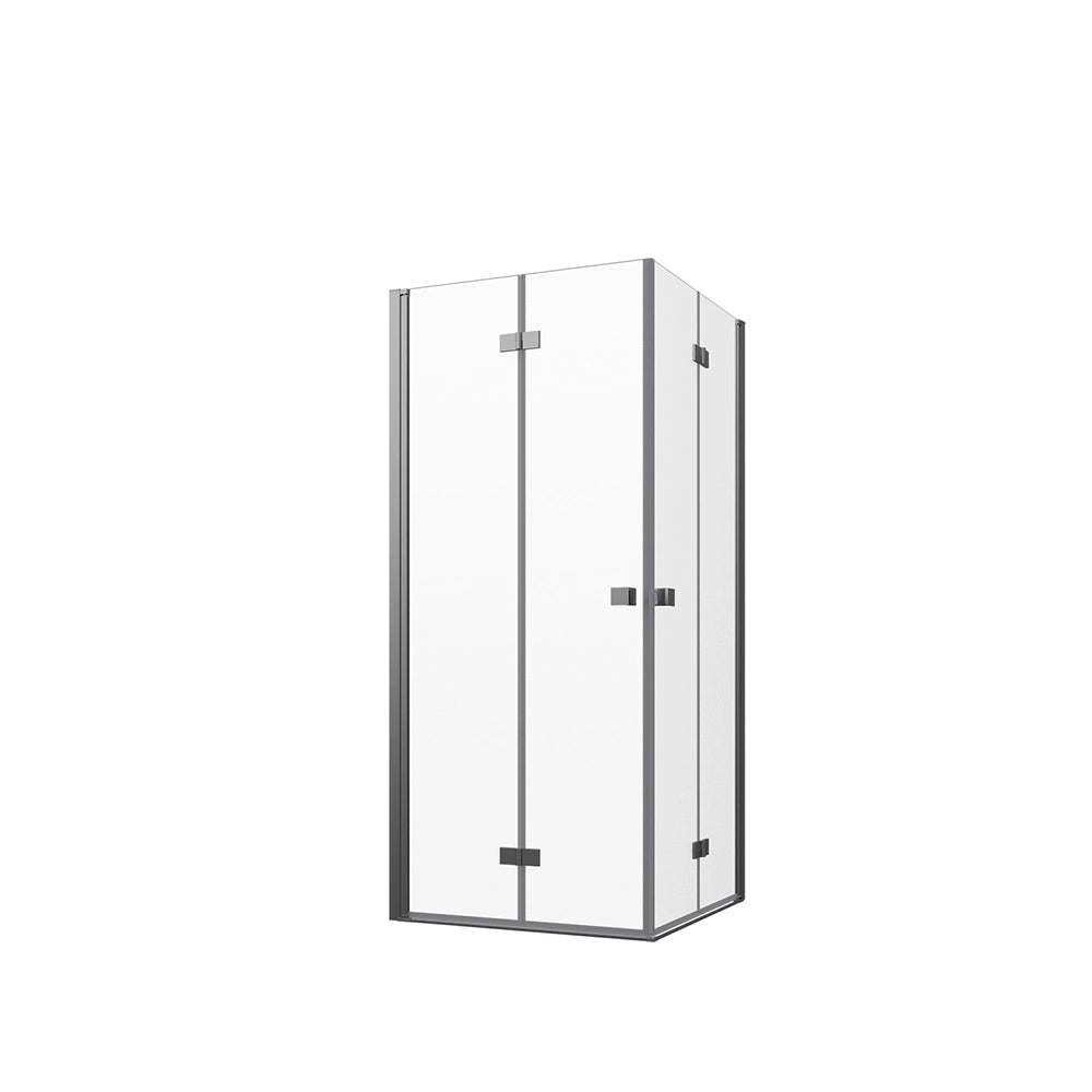 Box doccia angolare 70x90cm doppia anta a libro profili cromati e vetro da 8mm trasparente h195 | Fiji