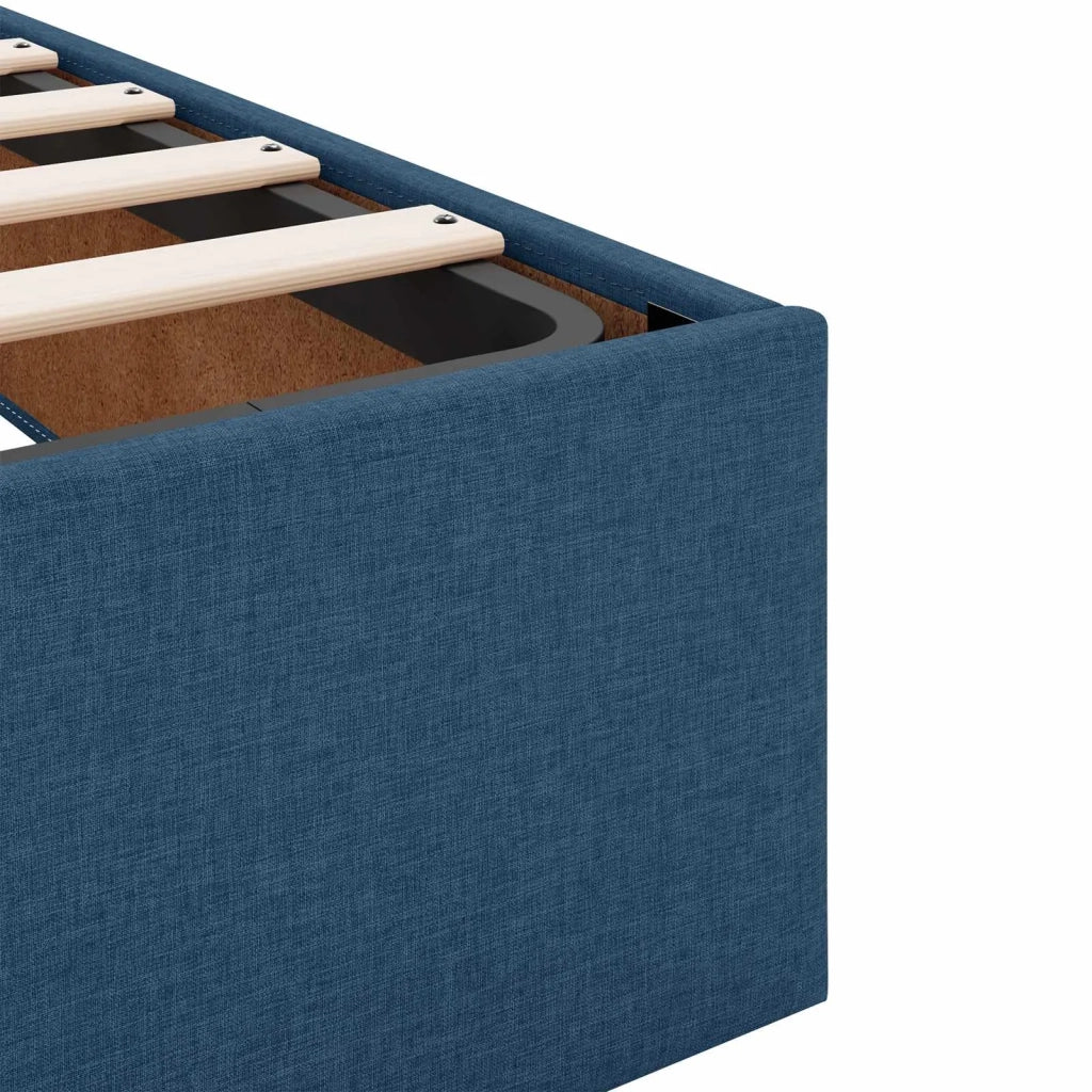 Letto singolo | Letto per adulti | Struttura letto con materasso 2 pcs Blu Tessuto