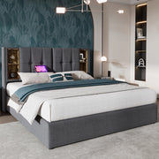 letto imbottito cotone grigio 140x200 cm