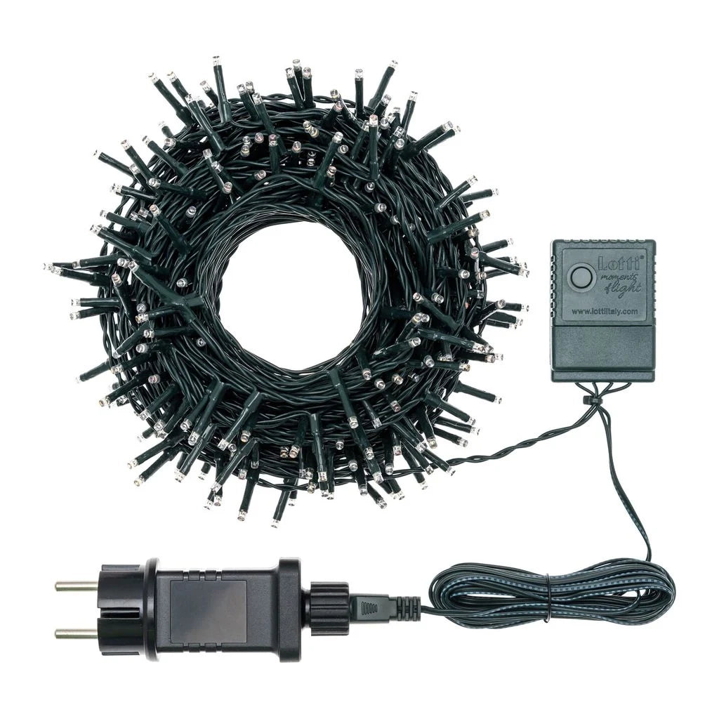 Catena 240 miniled bianco caldo con cavo verde diverse misure - giallo - 53 metri