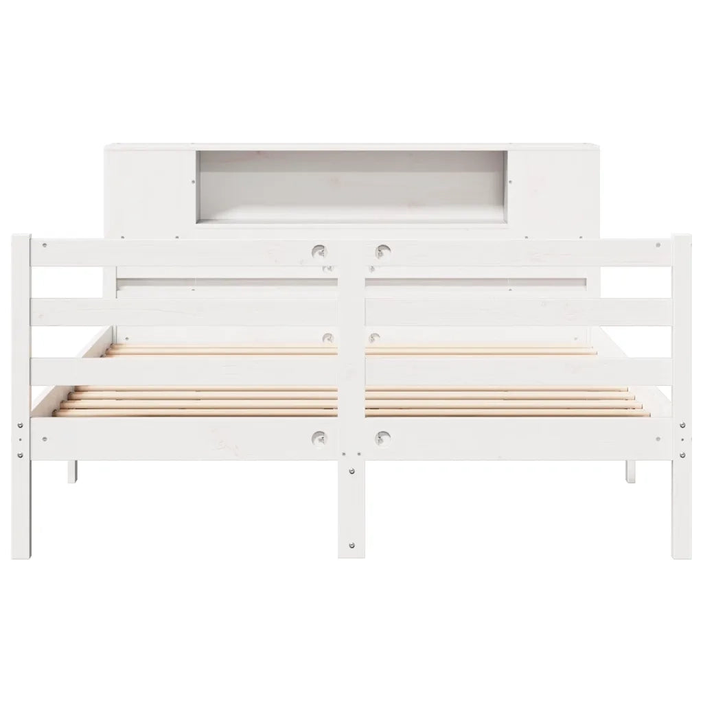 Letto Libreria senza Materasso Bianco 150x200 cm Legno di Pino 3322206