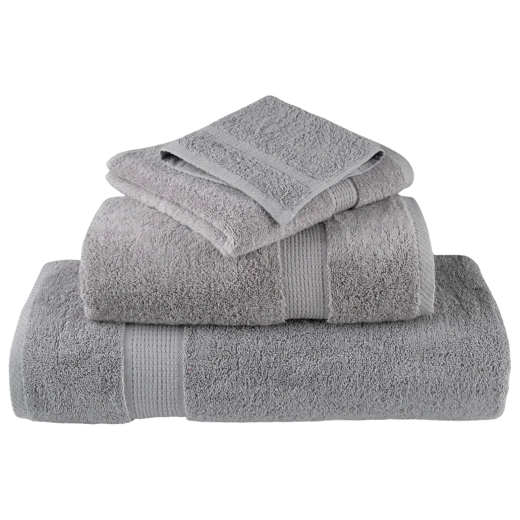 Asciugamani Premium SOLUND 2 pz Grigio 100x200 cm 600 g/m² 137317
