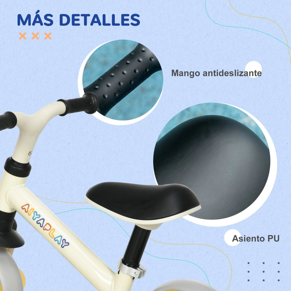Bicicletta di Equilibrio Bambini ¨C zephmum ¨C Bianco e Arancio 66.5x34x47 cm