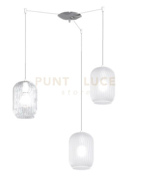 SOSPENSIONE CROMO 3 LUCI SPOSTABILE VETRI TR + 2X BF 1181CR-S3 S-BT