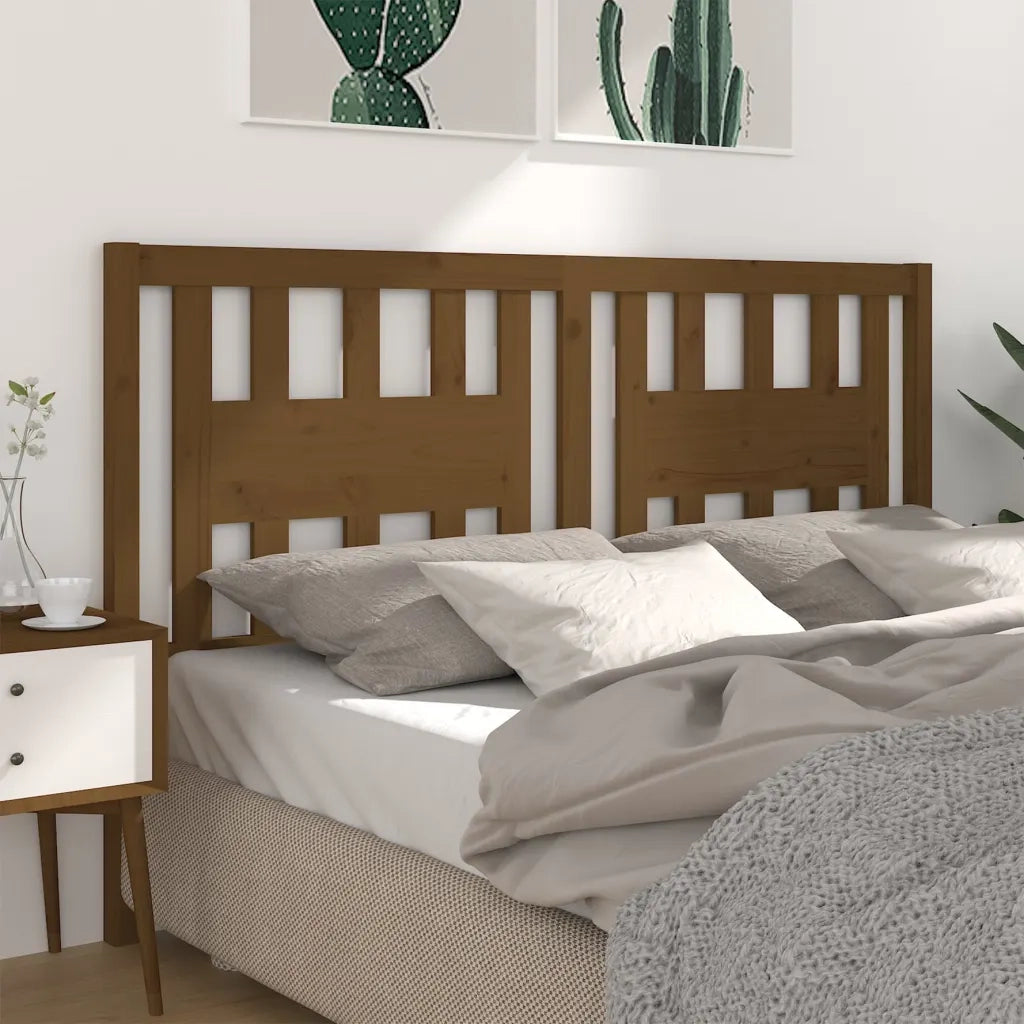 Testiera per Letto ambra 141x4x100 cm in Legno Massello di Pino 818668